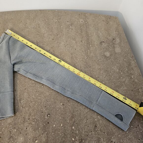 OFFLINE by AERIE Shirt Womens Xs Green Cropped Waffle Henley Snap Long Sleeve - Picture 5 of 9